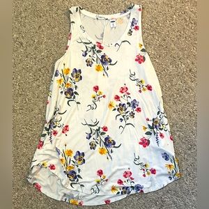 Old Navy White Floral Tank Top Size XS